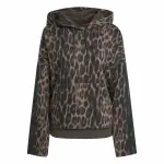 Sweatshirt � capuche en molleton imprim� l�opard femme adidas essentials