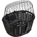 Animal boulevard panier � v�lo en osier pour guidon - noir une pi�ce