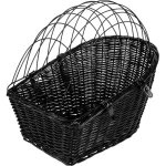 Animal boulevard panier � v�lo en osier pour petit chien ou chat - noir une pi�ce