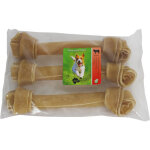 Brekz peau de boeuf - os � m�cher nou� pour chien 25 cm 3 pi�ces