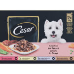 Cesar adult s�lection p�t�e en sauce multipack en sachets pour chien (100 g) 1 bo�te (12 x 100 g)