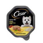 Cesar senior 10 + au poulet et riz p�t�e en g�l�e en barquettes pour chien (150 g) 1 paquet (14 x 150 ...