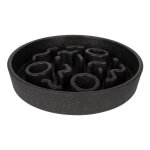 District 70 gamelle � alimentation lente en bambou gris fonc� pour chat 13, 5 cm