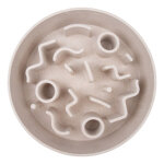 District 70 gamelle � alimentation lente en bambou merengue pour chat 13, 5 cm