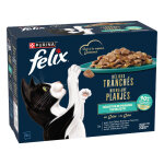 Felix d�lices tranch�s s�l�ction de poissons au saumon, thon, cabillaud, � la plie en gel�e p�t�e pour ...