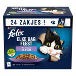 Felix tendres effil�s s�lection au thon, saumon, b?uf, poulet en gel�e p�t�e pour chat 1 x (24 x 85 g) ...