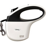 Flexi one for all laisse  enrouleur  sangle de 5 mtres noir / blanc