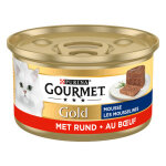 Gourmet gold mousse au boeuf pour chat 1 lot (24 x 85 g)