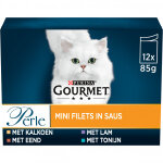 Gourmet perle les filettines en sauce - dinde, canard, thon, agneau - p�t�e pour chat 4 x (12 x 85 g) ...