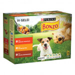 Purina bonzo (friskies) au b?uf, au poulet, à l'agneau en sachets pâtée en gelée pour chien 4 boîtes ... Purina bonzo (friskies) au b?uf, au poulet, à l'agneau en sachets pâtée en gelée pour chien 4 boîtes ...