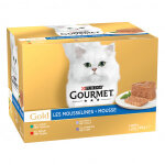 Purina gourmet gold mousse au lapin, b?uf, veau, agneau pte pour chat (24x85g) 2 botes (48 x 85 g) ...