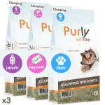 Purly clumping liti�re de bentonite pour chat - pack d'essai toutes les senteurs (3 x 5 litres)