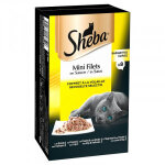 Sheba mini filets s�lection � la volaille en sauce p�t�e pour chat (85 g) 1 bo�te (8 barquettes)