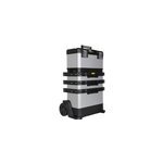 1 - 95 - 622 boite  outils mtal, plastique noir, gris, chariot  outils