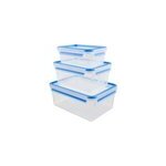 508567 bote hermtique alimentaire rectangulaire bleu, translucide 3 pice(s)