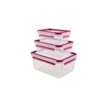 515584 bo�te herm�tique alimentaire rectangulaire vert, transparent 3 pi�ce(s)