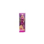 Barbie fashionista poup�e en robe m�tallique rose avec d�coupe en forme de c ur