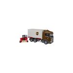 Camion logistique scania super 560r ups avec chariot lvateur et palettes, modle rduit de voiture