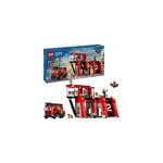 City - la caserne et le camion de pompiers, jouets de construction
