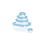 Clip & close 508568 bo�te herm�tique alimentaire rectangulaire r�gler 3, 7 l bleu, transparent 5 pi�ce(s) ...