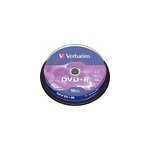 Dvd + r 4, 7 go argent mat, support vierge dvd