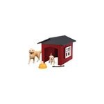 Farm world niche avec golden retriever, figurine