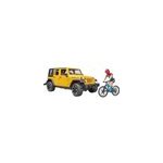 Jeep wrangler avec v�lo tout - terrain et cycliste, mod�le r�duit de voiture