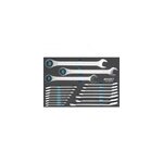Jeu de cl�s mixtes � cliquet 163 - 366 / 18, taille 3 / 3, cl� plate