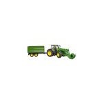John deere 7r 350 avec chargeur frontal et remorque de transport, mod�le r�duit de voiture