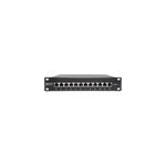 Patchp. 10 ; cat. 6 12port 1he, panneau de brassage Patchp. 10 ; cat. 6 12port 1he, panneau de brassage