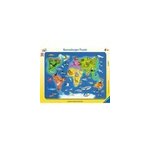 Puzzle enfant carte du monde avec animaux