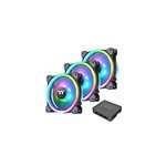 Riing trio 12 led rgb radiator fan tt premium edition boitier pc ventilateur 12 cm noir, ventilateur ...