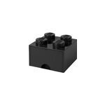 Tiroir 4 briques lego noir, bo�te de rangement