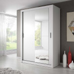 Arti - 04 - armoire coulissante 2 portes en blanc avec miroir Arti - 04 - armoire coulissante 2 portes en blanc avec miroir