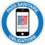 Autocollant pour vitre pass sanitaire obligatoire