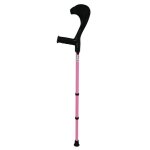 Canne anglaise adulte noire poxy rose