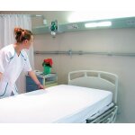 Drap housse polyester enduit blanc 1 personne