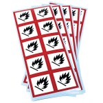 Etiquettes clp en planche mati�res inflammables ghs02