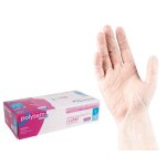 Gants polysem en vinyle non poudr�s � manchette longue