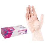 Gants polysem en vinyle non poudr�s � manchette longue