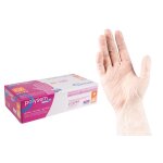 Gants polysem en vinyle non poudrs  manchette longue