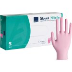 Gants roses en nitrile non poudr�s