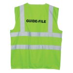 Gilet haute visibilit� fluo avec marquage guide - file