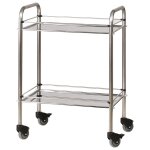 Guridon mdical inox 2 ou 3 plateaux avec galeries