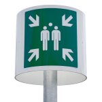 Kit panneau rond 360 point de rassemblement et poteau