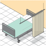 Kit paravent sur rail plafond droit