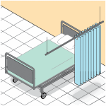 Kit paravent sur rail plafond droit