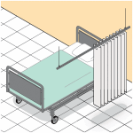 Kit paravent sur rail plafond droit