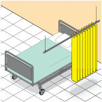 Kit paravent sur rail plafond droit