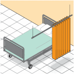 Kit paravent sur rail plafond droit